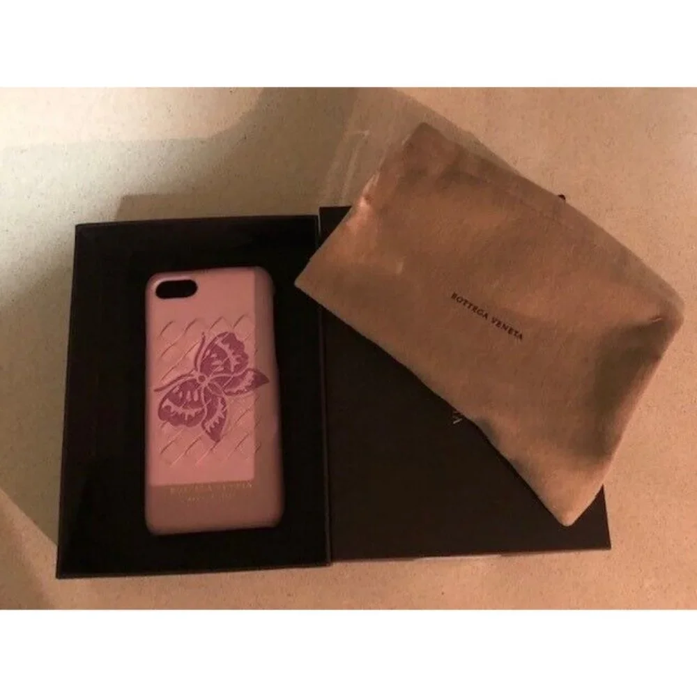 NIB $400 AUTHENTIC BOTTEGA VENETA PINK INTRECCIATO BUTTERFLY IPHONE 7 CASE